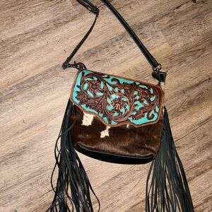 MYRA western fringe crossbody purse